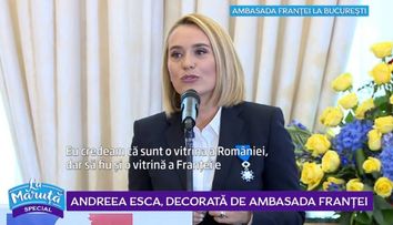 VIDEO Andreea Esca, premiată de Ambasada Franței. Cum a descurs distinsul eveniment 