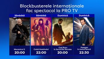 Weekend de top la PRO TV: filmele au făcut spectacol și au plasat stația pe primul loc în topul audiențelor!