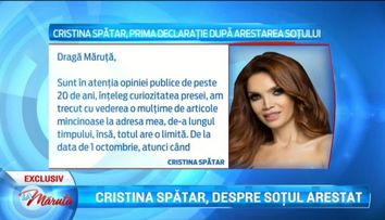 Cristina Spatar, prima declaratie dupa arestarea sotului ei. Afirmatiile in exclusivitate care vor inchide gura rautaciosilor