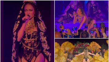 Părea mai degrabă îmbrăcată pentru o noapte fierbinte în dormitor, decât pentru un concert în fața a sute de oameni. J Lo, apariție incredibilă în fața a sute de oameni, la 57 de ani