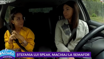 VIDEO Ștefania lui Speak, machiaj la semafor. 