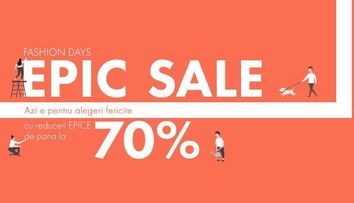 Fashion Days, reduceri de până la 70% la articole de îmbrăcăminte și încălțăminte