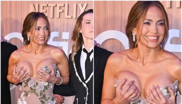 Inevitabilul s-a întâmplat: rochia i-a creat probleme chiar în fața paparazzilor! Ipostaza în care a fost fotografiată Jennifer Lopez