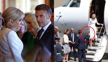 Moment stânjenitor pentru Emmanuel Macron la sosirea în Marea Britanie. Gestul ignorat de soția sa, Brigitte Macron