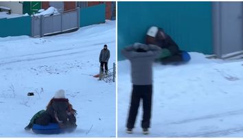 O influenceriță a ajuns la spital în stare gravă după ce s-a dat cu un colac gonflabil pe zăpadă. Din cauza vitezei prea mari, s-a izbit cu putere de un gard metalic