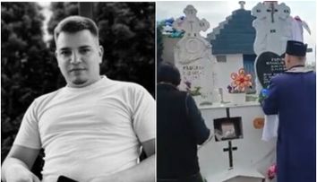 Imagini sfâșietoare de la parastasul lui Mădălin, tânărul care a murit în Olt după ce și-a prins iubita cu un alt băiat