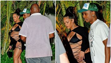 Rihanna, în luna a noua în sutien și o rochie minusculă, ultra decupată la restaurant. Ipostazele în care a fost surprinsă