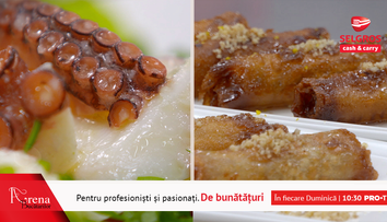 ARENA BUCĂTARILOR: Salată de caracatiță, caracatiță cu sos de gorgonzola si baclava cu nucă