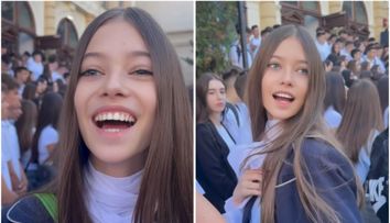 Fiica Iuliei Albu, superbă în prima zi de clasa a IX-a. La ce liceu a intrat Mikaela: “Ce frumoasă și simplă e!”