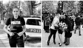 Roberta Ungureanu, condusă pe ultimul drum în localitatea natală. Colegii și prietenii polițistei de 21 de ani sunt sfâșiați de durere