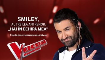 Pentru cel de-al optulea sezon, Smiley este antrenor la Vocea României! Provocarea continuă: ghici cine vine la Vocea!