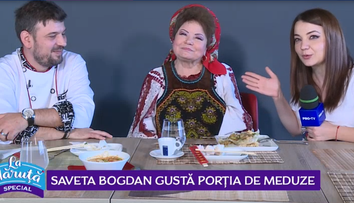 VIDEO Saveta Bogdan gustă porția de meduze