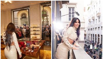 Kim Kardashian a creat isterie pe străzile din Milano! Oamenii s-au îmbulzit pentru o poză cu vedeta