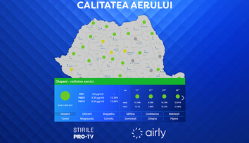 Informații despre calitatea aerului din România sunt disponibile, în timp real, pe StirilePROTV.ro