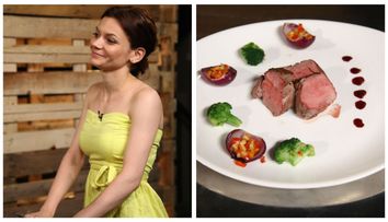Reteta Ana-Maria Casu: Muschiulet de porc cu ceapa caramelizata umpluta cu legume