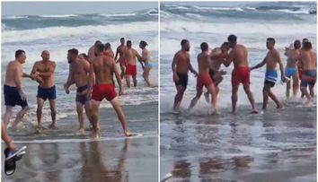Bătaie între turiști și salvamari la Eforie Nord. Imaginile au stârnit furie: „Cum e asta, frate, să arunci cu piatra în ăla care își riscă viața?”