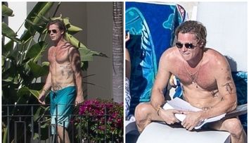 Brad Pitt, la bustul gol la 59 de ani, în compania noii iubite. Actorul arată fenomenal!