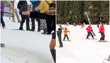 FOTO O femeie a venit pe pârtie, la Poiana Brașov, în fustă mini și cizme cu toc. Turista a ajuns vedetă pe internet