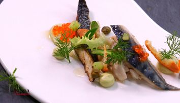 Trio de macrou cu avocado si castravete sous vide