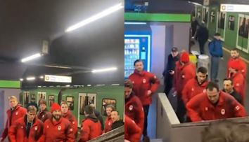Au părăsit Satul Olimpic pentru a se caza la un hotel de 5 stele. Așa au fost surprinși jucătorii de hochei ai Canadei la metrou, în Milano