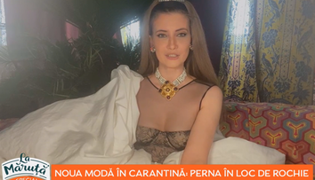 Noua modă în autoizolare: perna în loc de rochie. Care este părerea Iuliei Albu
