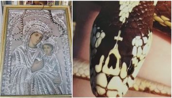 Pe 15 august, de Adormirea Maicii Domnului, șerpi miraculoși apar pe icoana argintată a Fecioarei. Cum anunță o catastrofă iminentă