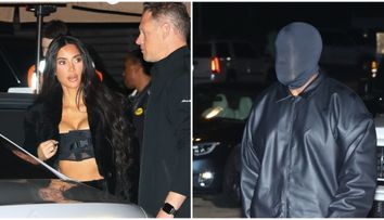 Kim Kardashian și Kanye West, întâlnire de gradul zero! Artistul și-a acoperit fața, în timp ce starleta a ieșit din casă într-o bustieră și o blană de 13.000 de dolari