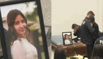 Imagini sfâșietoare de la priveghiul Biancăi, tânăra de 19 ani care a murit la scurt timp după ce a născut. Soțul ei, pompier la ISU Bucovina, nu s-a dezlipit de sicriu