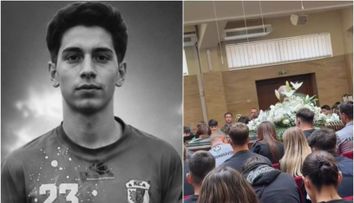 Imagini sfâșietoare de la înmormântarea lui Matias, fotbalistul care a murit în accidentul din Dumbrăvița. Zeci de persoane au venit să își ia rămas bun