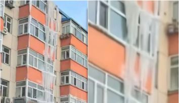 O femeie a uitat robinetul deschis după ce a făcut duș și a transformat blocul în care stătea într-un castel de gheață. Ce a urmat