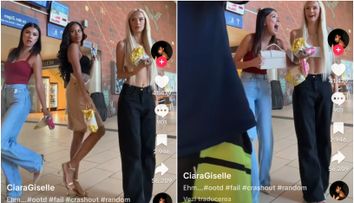 Reacția virală a trei modele, când un român ”își bagă coadă” în filmarea lor, pe un aeroport! Reacția fanilor: ”Mă doare burta cât am râs”