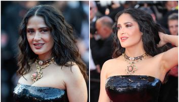 Încă o rochie neîncăpătoare pentru formele Salmei Hayek. Ținuta în care a fost ovaționată la Cannes