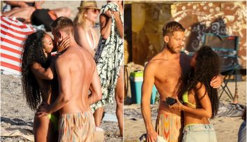 DJ-ul Calvin Harris, scene fierbinți cu iubita la plajă. Ipostazele incendiare în care i-au surprins paparazzii