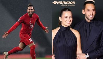 Cât de frumoasă este soția lui Hakan Çalhanoğlu, cel mai bun jucător al turcilor. Meciul Turcia - România, de la barajul pentru Cupa Mondială, se dispută joi, la Istanbul