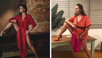 Femeia care parodiaza pozele sexy ale vedetelor face furori pe Instagram