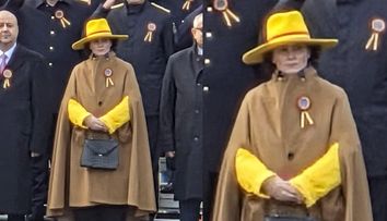 Cine este femeia cu pălărie galbenă și adidași Prada din tribuna oficială, care a atras toată atenția la Parada de 1 Decembrie