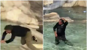 Ce a pățit un turist după ce s-a aruncat în celebra Fontana di Trevi din Roma. Momentul, filmat și distribuit masiv în mediul online