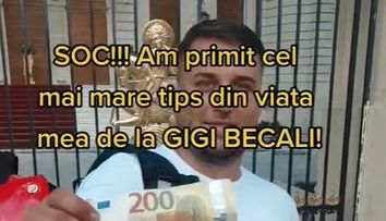 Decizia luată de livratorul care a primit 200 de euro bacșiș de la Gigi Becali! Ce va face cu banii