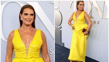În rochie de gală și ... papuci! Motivul pentru care a defilat AȘA Brooke Shields pe covorul roșu de la gala premiilor Tony: „Nu puteam să fac asta pe tocuri”