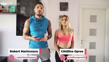 Cum să îți lucrezi acasă tricepșii și umerii. Cătălina Oprea și Robert Marincescu îți arată un antrenament eficient