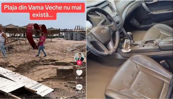 Imagini șocante! Cum arată plaja din Vama Veche după cea mai mare furtună din ultimii ani