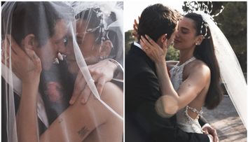Primele imagini cu Dua Lipa în rochie de mireasă! Artista a arătat divin într-o creație Chanel, împodobită cu 480.000 de mărgele și 25.000 de pene