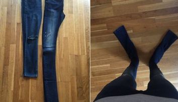 Si-a comandat blugi de pe internet si a primit perechea din poza. Explicatia companiei, de necrezut: 
