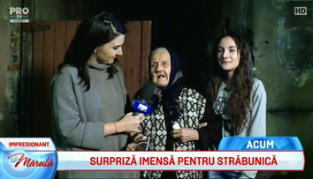 De mai multe ori pe noapte se trezeste sa verifice daca strabunica ei este bine. Surpriza imensa in direct la tv