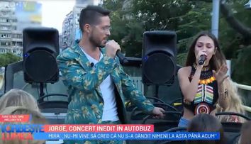 VIDEO Cântărețul Jorge a ținut un concert inedit într-un autobuz prin centrul capitalei!