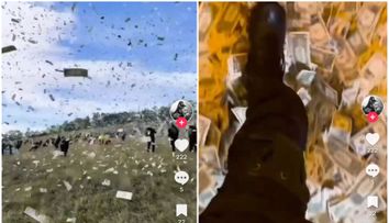 A plouat cu bani! Kazma, un influencer din Cehia, a aruncat din elicopter un milion de dolari, iar oamenii s-au grăbit să prindă cât mai multe bancnote