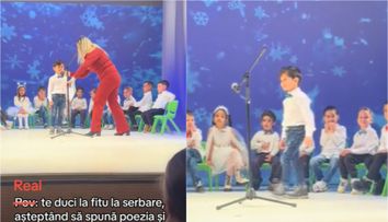 Un băiețel de grădiniță a ajuns vedeta pe TikTok după momentul “artistic” de la serbare. Ce a început să recite în loc de poezie, spre deliciul celor din public
