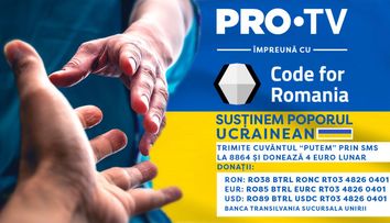 PRO TV sprijină Code 4 Romania, care-i ajută pe cei afectați direct de război