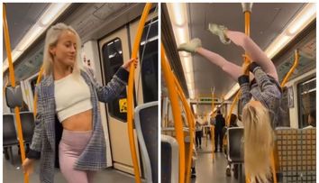 VIDEO Sub privirile uimite ale călătorilor, o tânără dansează la bară în metrou