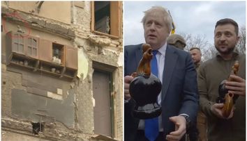 Fotografia virală cu un dulap de bucătărie, rămas intact după bombardament. Obiectul care a devenit un simbol în Ucraina